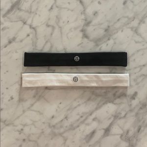 NWOT Lululemon White & Black Headbands